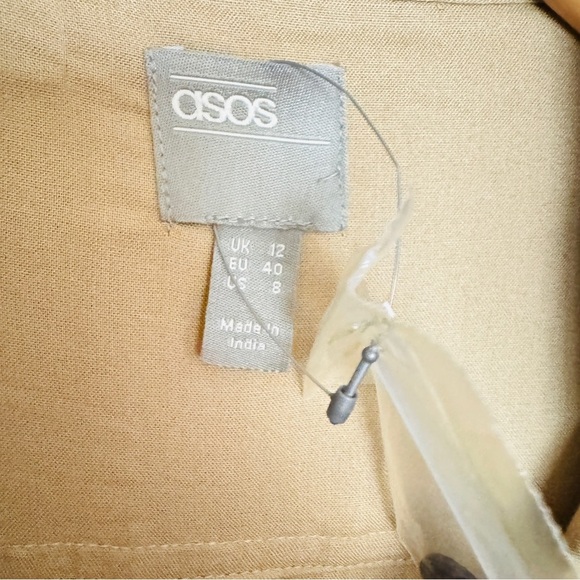 NWT ASOS Tan Jumpsuit with Belted Waist and Tapered Legs - Picture 3 of 10